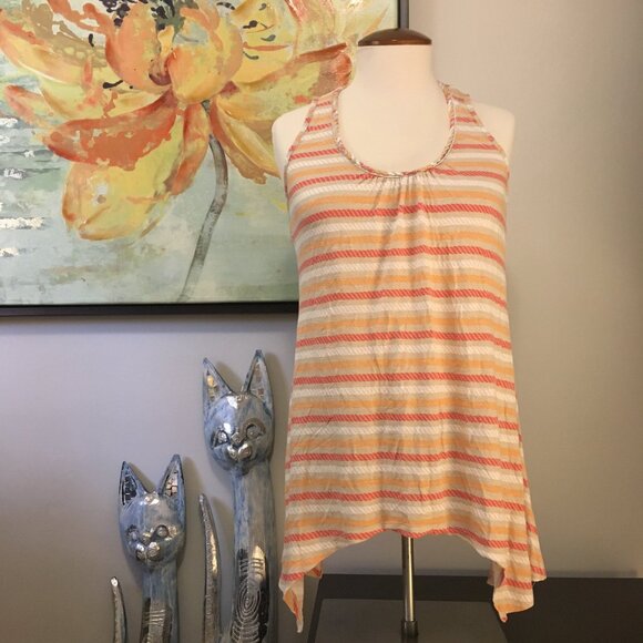 Y2K Suzy Shier Rope Print Rayon Handkerchief Hem Tank Top - Picture 9 of 16